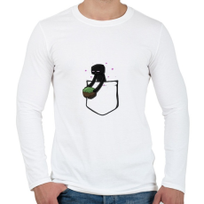 PRINTFASHION Little Pocket Enderman - Férfi hosszú ujjú póló - Fehér
