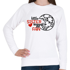 PRINTFASHION Little sister biggest fan - Női pulóver - Fehér női pulóver, kardigán