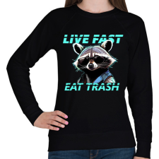 PRINTFASHION LIVE FAST EAT TRASH - Női pulóver - Fekete női pulóver, kardigán