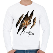 PRINTFASHION Live free - Férfi pulóver - Fehér férfi pulóver, kardigán