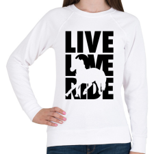 PRINTFASHION Live Love Ride lovas - Női pulóver - Fehér női pulóver, kardigán
