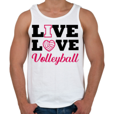 PRINTFASHION Live, Love, Volleyball - Férfi atléta - Fehér atléta, trikó