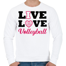 PRINTFASHION Live, Love, Volleyball - Férfi pulóver - Fehér