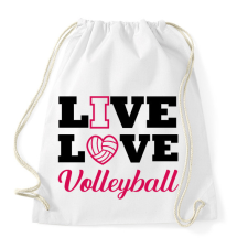 PRINTFASHION Live, Love, Volleyball - Sportzsák, Tornazsák - Fehér tornazsák