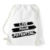 PRINTFASHION Live your Potential - Sportzsák, Tornazsák - Fehér