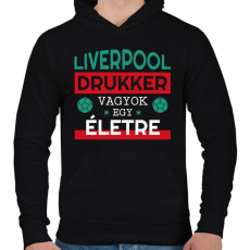 PRINTFASHION Liverpool drukker - Férfi kapucnis pulóver - Fekete