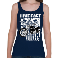 PRINTFASHION Lives Fast - Női atléta - Sötétkék