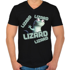 PRINTFASHION lizard - Férfi V-nyakú póló - Fekete férfi póló
