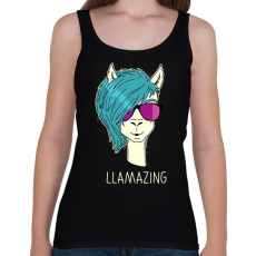 PRINTFASHION LLAMAZING - Női atléta - Fekete