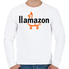 PRINTFASHION Llamazon - Férfi pulóver - Fehér férfi pulóver, kardigán