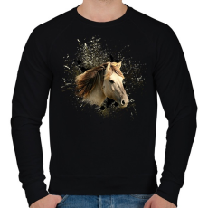 PRINTFASHION ló arc4 - Férfi pulóver - Fekete