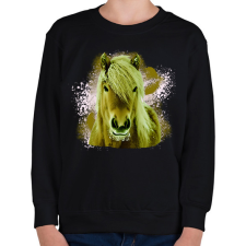 PRINTFASHION ló arc 4 - Gyerek pulóver - Fekete gyerek pulóver, kardigán