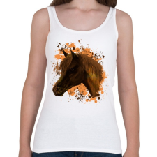 PRINTFASHION ló arckép - Női atléta - Fehér női trikó