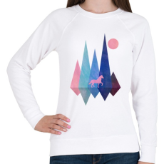 PRINTFASHION Ló és hegyek - Női pulóver - Fehér