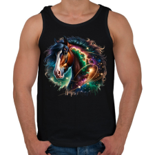 PRINTFASHION ló - Férfi atléta - Fekete atléta, trikó