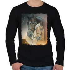 PRINTFASHION ló - Férfi hosszú ujjú póló - Fekete férfi póló