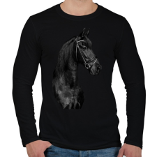 PRINTFASHION ló - Férfi hosszú ujjú póló - Fekete férfi póló
