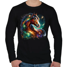 PRINTFASHION ló - Férfi hosszú ujjú póló - Fekete férfi póló