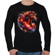 PRINTFASHION ló - Férfi hosszú ujjú póló - Fekete férfi póló