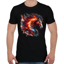 PRINTFASHION ló - Férfi póló - Fekete férfi póló