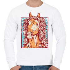 PRINTFASHION Ló - Férfi pulóver - Fehér férfi pulóver, kardigán