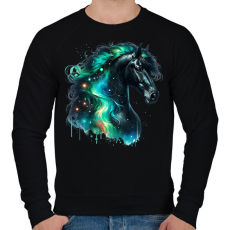 PRINTFASHION ló - Férfi pulóver - Fekete