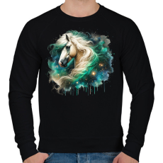 PRINTFASHION ló - Férfi pulóver - Fekete