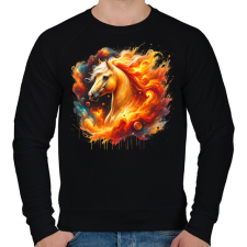 PRINTFASHION ló - Férfi pulóver - Fekete férfi pulóver, kardigán