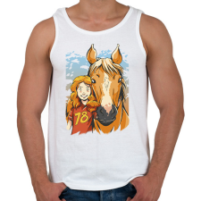 PRINTFASHION Ló gazdi - Férfi atléta - Fehér atléta, trikó