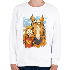 PRINTFASHION Ló gazdi - Gyerek pulóver - Fehér gyerek pulóver, kardigán