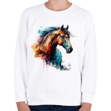 PRINTFASHION Ló - Gyerek pulóver - Fehér gyerek pulóver, kardigán