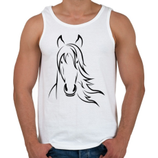 PRINTFASHION Ló minta - Férfi atléta - Fehér
