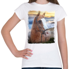 PRINTFASHION ló - Női póló - Fehér