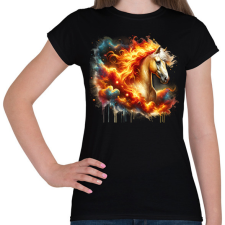 PRINTFASHION ló - Női póló - Fekete női póló