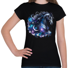 PRINTFASHION ló - Női póló - Fekete