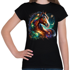 PRINTFASHION ló - Női póló - Fekete női póló