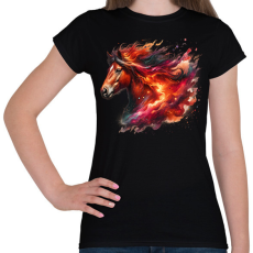 PRINTFASHION ló - Női póló - Fekete