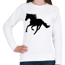 PRINTFASHION Ló - Női pulóver - Fehér női pulóver, kardigán