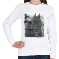 PRINTFASHION ló - Női pulóver - Fehér női pulóver, kardigán