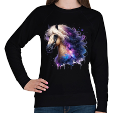 PRINTFASHION ló - Női pulóver - Fekete női pulóver, kardigán