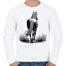 PRINTFASHION Ló rajz - Férfi pulóver - Fehér férfi pulóver, kardigán