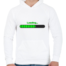 PRINTFASHION Loading... - Férfi kapucnis pulóver - Fehér férfi pulóver, kardigán