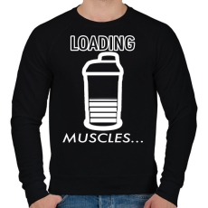 PRINTFASHION Loading Muscles - Férfi pulóver - Fekete