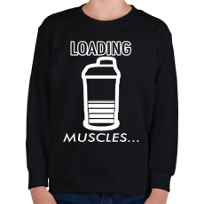 PRINTFASHION Loading Muscles - Gyerek pulóver - Fekete