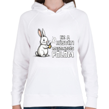 PRINTFASHION LOCSOLKODÓS PÓLÓM - Női kapucnis pulóver - Fehér női pulóver, kardigán