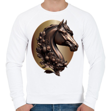 PRINTFASHION Lófej bronzból - Férfi pulóver - Fehér férfi pulóver, kardigán