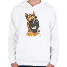 PRINTFASHION Lófej - Gyerek kapucnis pulóver - Fehér gyerek pulóver, kardigán