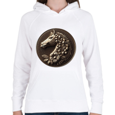 PRINTFASHION Lófej - Női kapucnis pulóver - Fehér női pulóver, kardigán