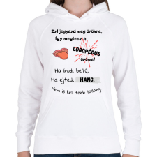 PRINTFASHION Logopédus versike - Női kapucnis pulóver - Fehér női pulóver, kardigán