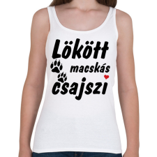 PRINTFASHION Lökött macskás csajszi - Női atléta - Fehér női trikó